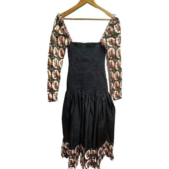 Autumn Adeigbo NEVADA DRESS New Size 4 Women’s Long Sleeve MIDI Horses Western - Picture 10 of 10